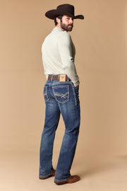 Men's Embroidered Modern Bootcut Jeans