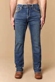 Men's Embroidered Modern Bootcut Jeans