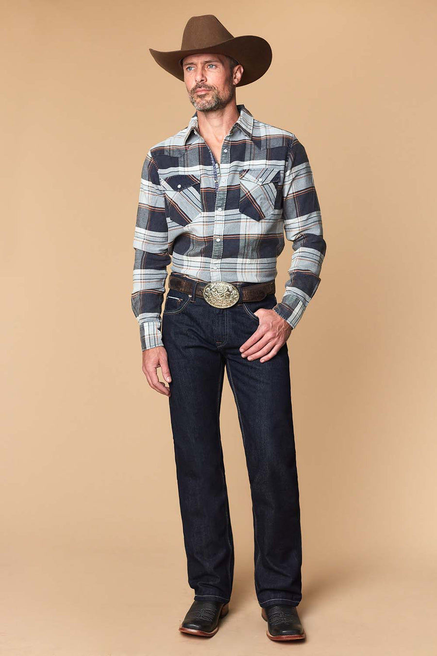 Men's Raw Denim Straight Jeans