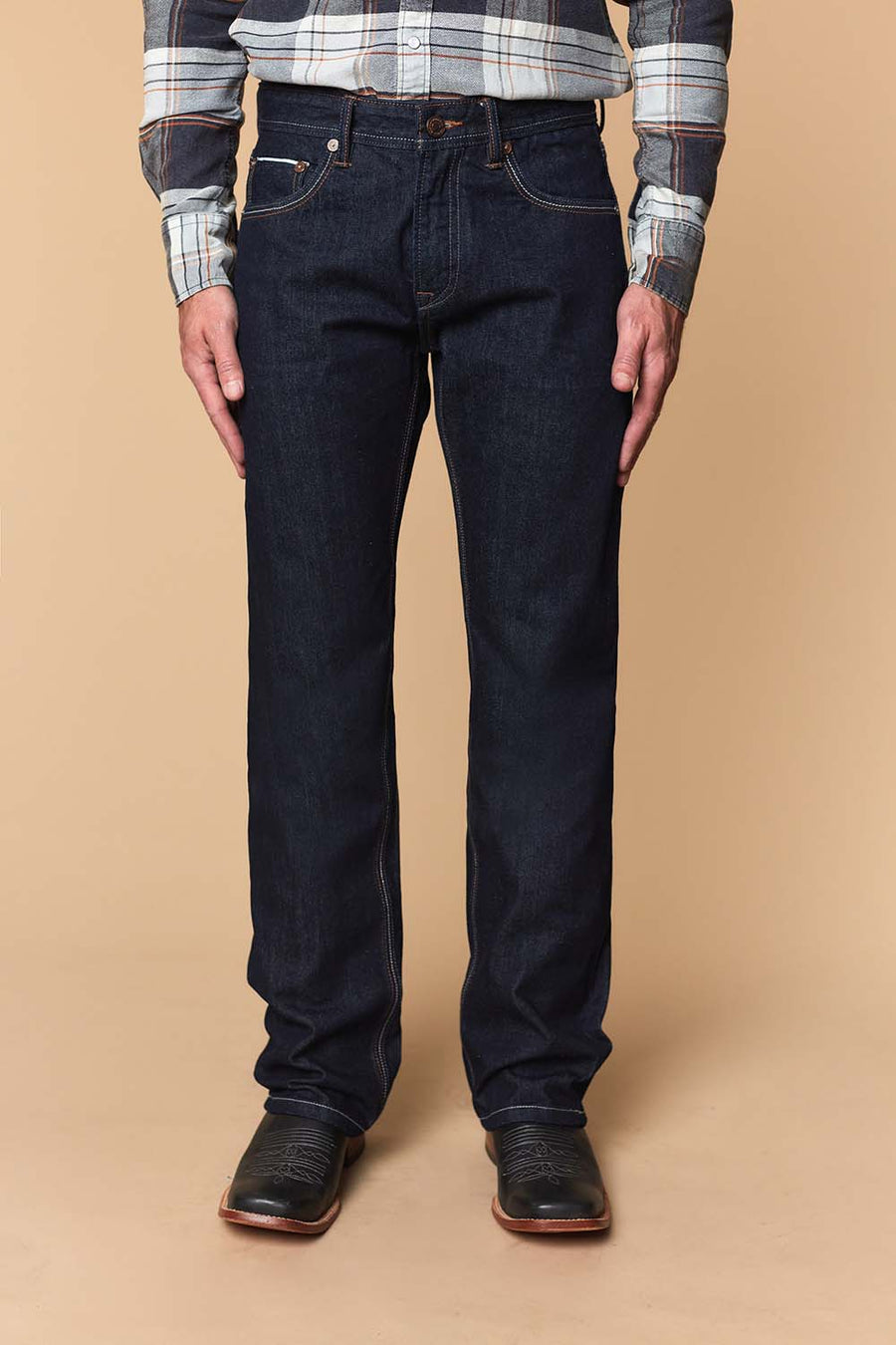 Men's Raw Denim Straight Jeans