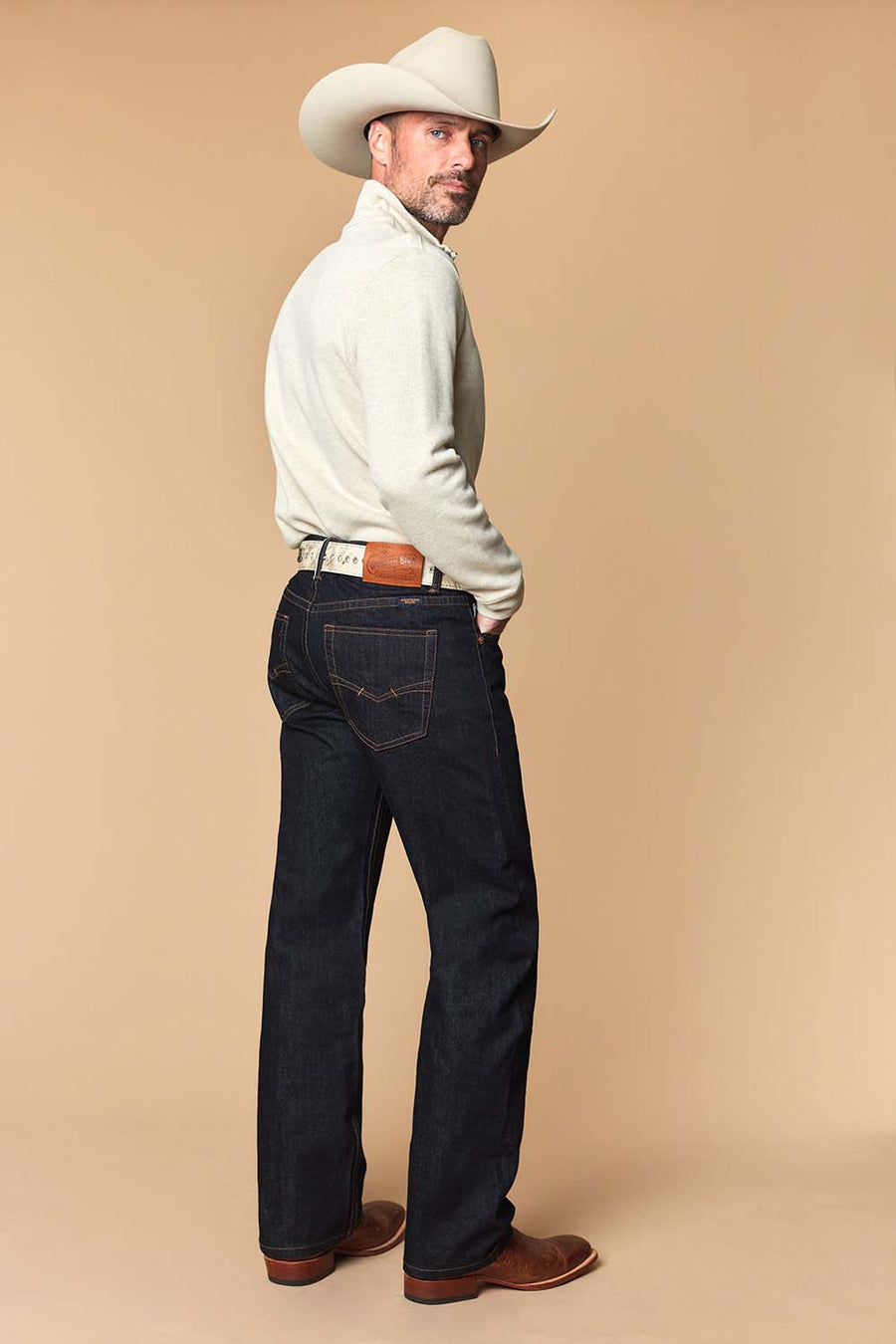 Men's Raw Denim Straight Jeans