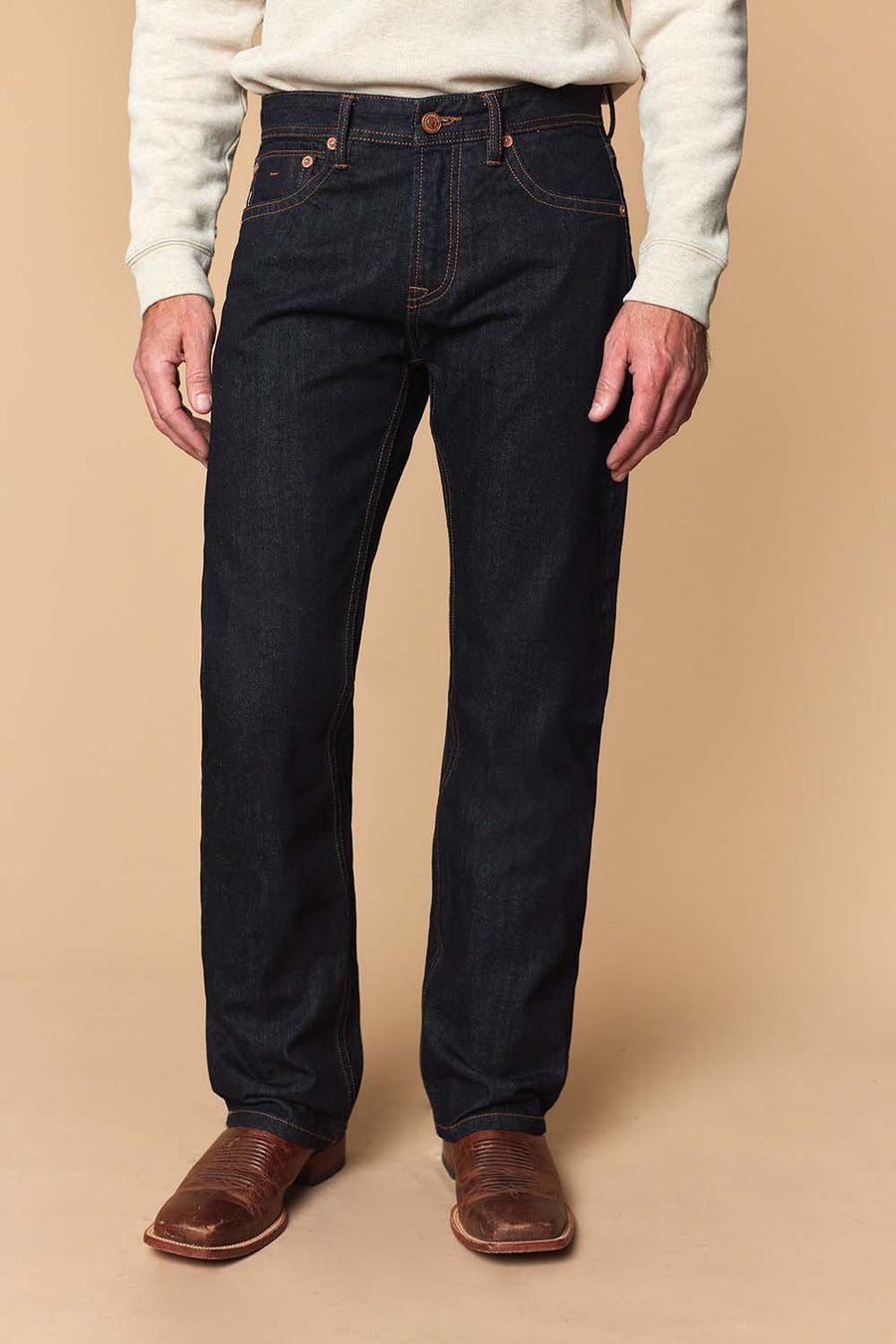Men's Raw Denim Straight Jeans