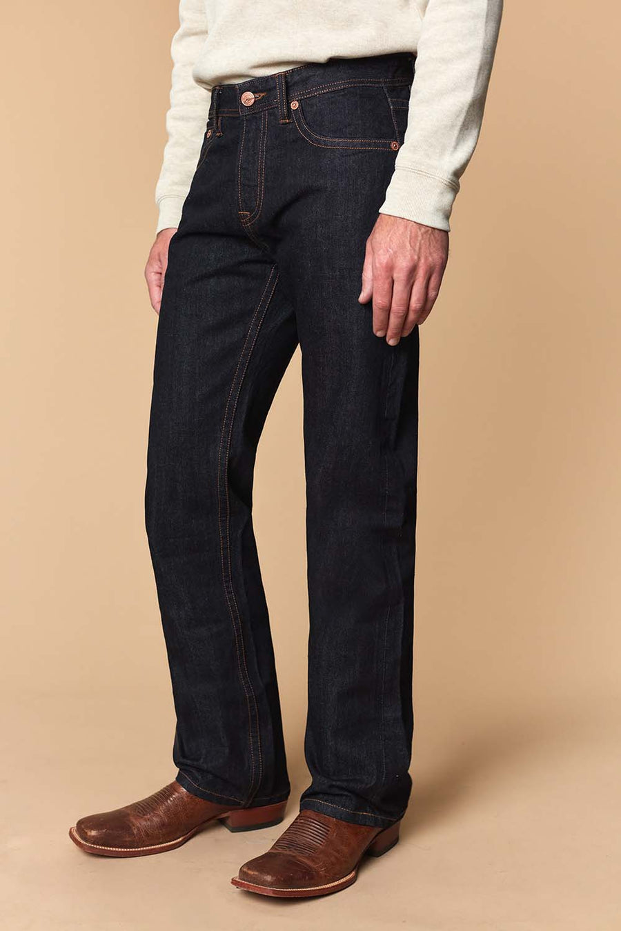 Men's Raw Denim Straight Jeans