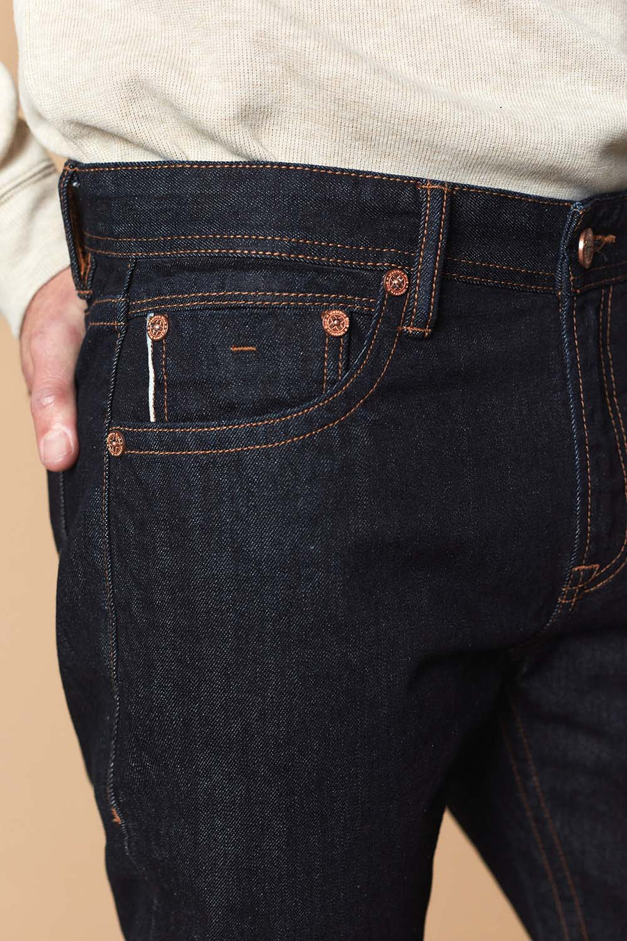 Men's Raw Denim Straight Jeans