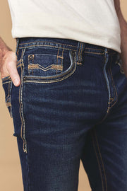 Men's Lite Embroidered Modern Bootcut Jeans
