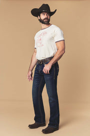 Men's Lite Embroidered Modern Bootcut Jeans