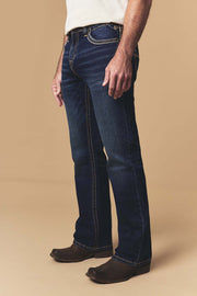 Men's Lite Embroidered Modern Bootcut Jeans