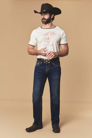 Men's Lite Embroidered Modern Bootcut Jeans