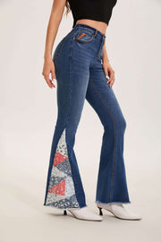 Women's Paisley Patch Flare Jeans