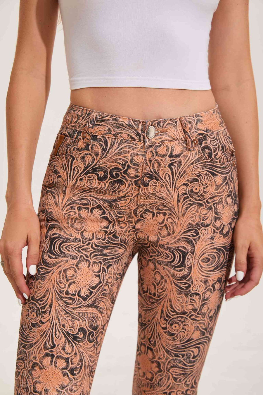 Women's Distress Trim Flare Jeans