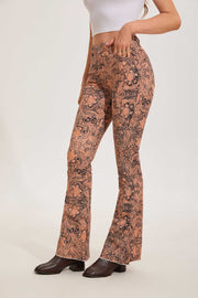Women's Distress Trim Flare Jeans