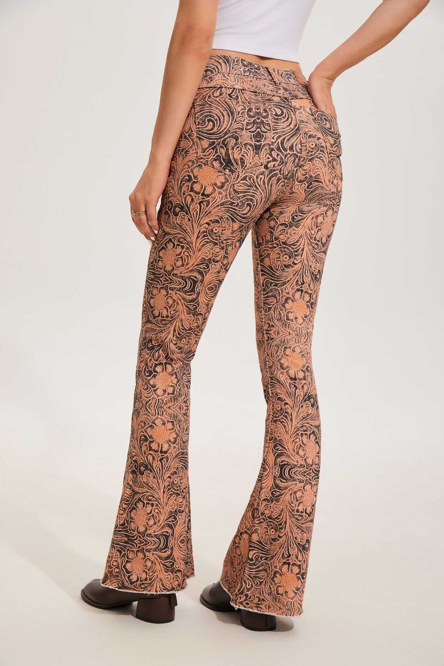 Women's Distress Trim Flare Jeans
