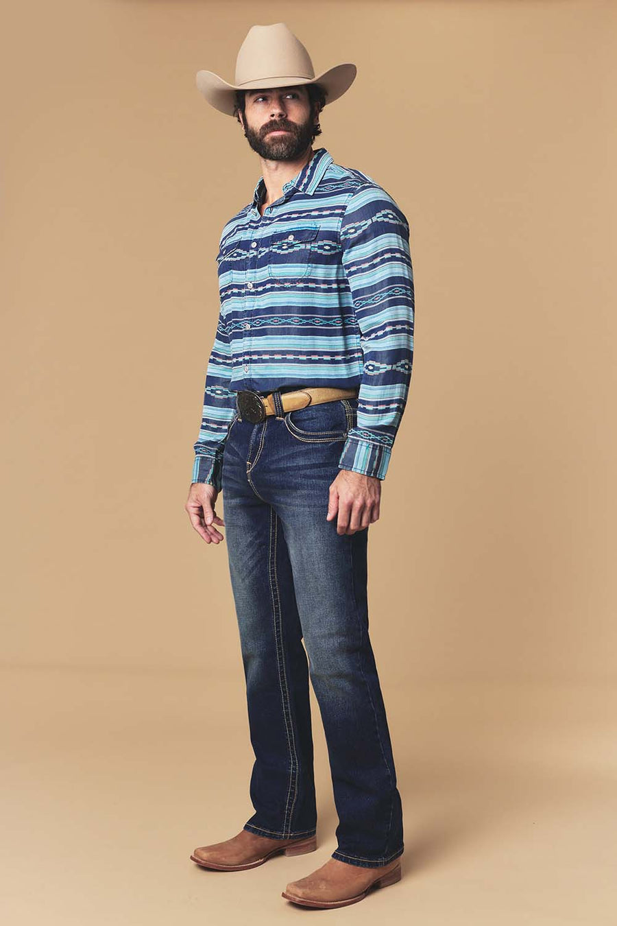 Men's Lite Embroidered Modern Bootcut Jeans