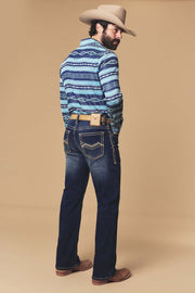 Men's Lite Embroidered Modern Bootcut Jeans