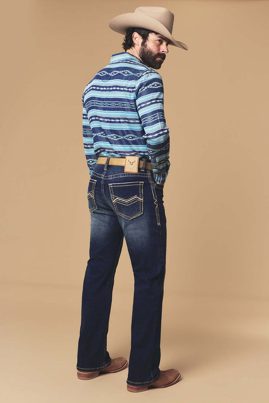 Men's Lite Embroidered Modern Bootcut Jeans