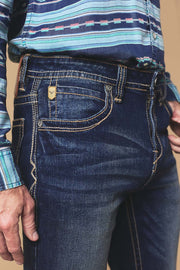 Men's Lite Embroidered Modern Bootcut Jeans