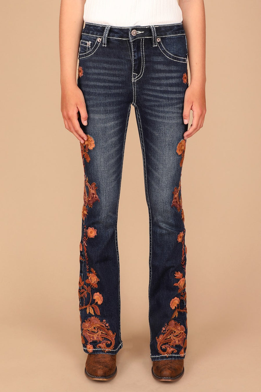 Girl's Embellished Bootcut Jeans