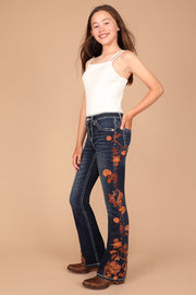 Girl's Embellished Bootcut Jeans