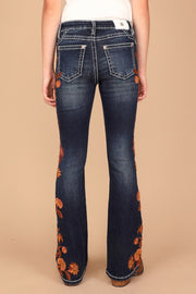 Girl's Embellished Bootcut Jeans