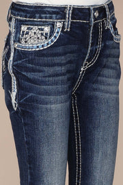 Girl's Embroidered Bootcut Jeans