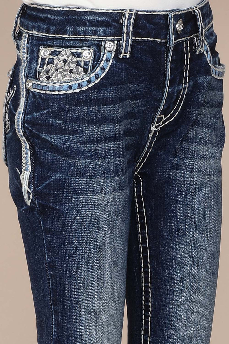 Girl's Embroidered Bootcut Jeans
