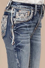 Girl's Embroidered Bootcut Jeans