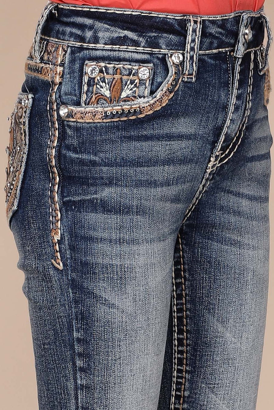 Girl's Embroidered Bootcut Jeans