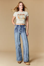 Women's 5 Pockets Wide Leg Jeans