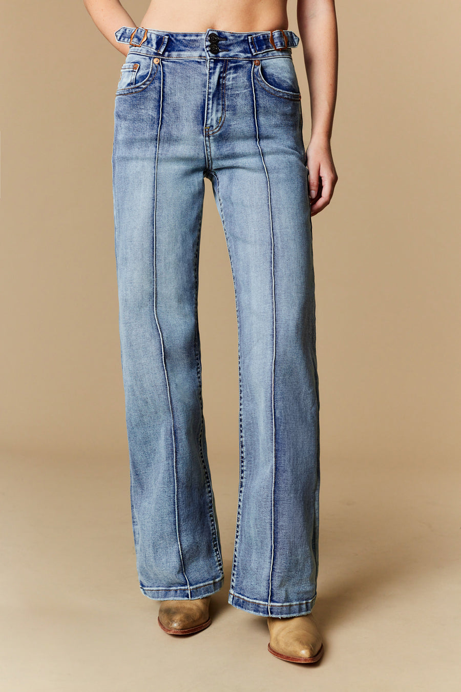 Women's 5 Pockets Wide Leg Jeans