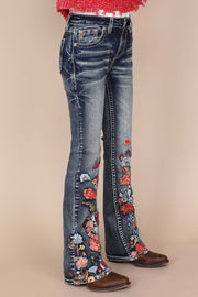 Girl's Embroidered Bootcut Jeans
