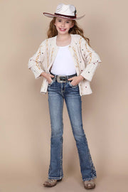 Girl's Embroidered Bootcut Jeans