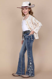 Girl's Embroidered Bootcut Jeans