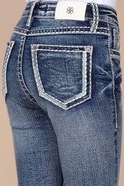 Girl's Embroidered Bootcut Jeans