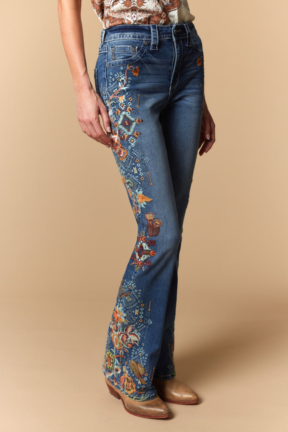 Women's Embroidered Bootcut Jeans