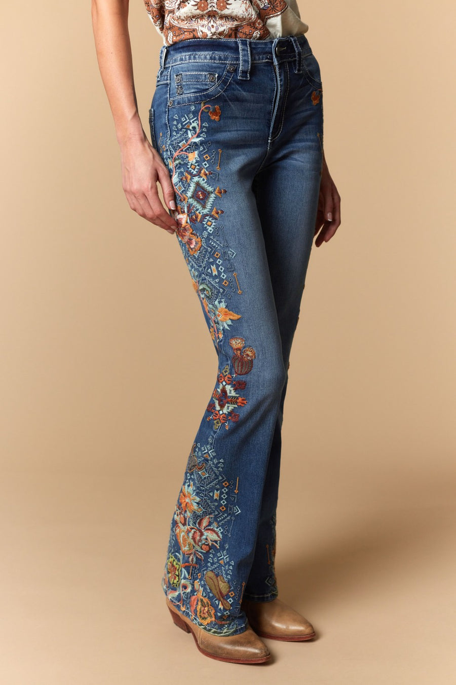 Women's Embroidered Bootcut Jeans