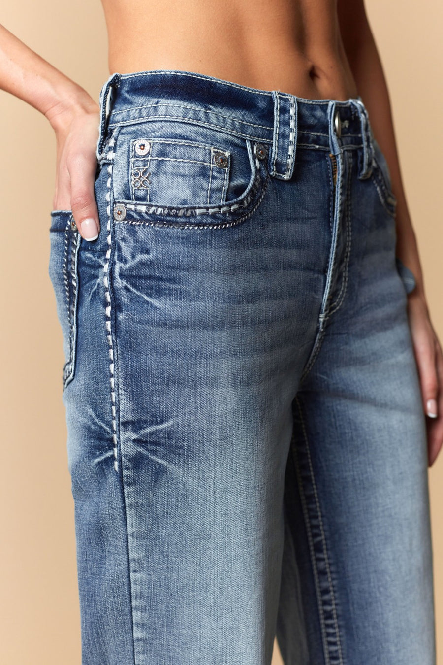 Women's Embroidered Wide Leg Jeans