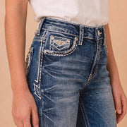 Girls' Western Embroidered Stretch Bootcut Jeans
