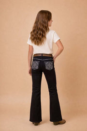 Girls' Western Embroidered Stretch Bootcut Jeans