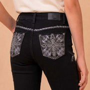 Girls' Western Embroidered Stretch Bootcut Jeans