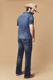 Men's Lite Embroidered Modern Bootcut Jeans