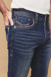 Men's Lite Embroidered Modern Bootcut Jeans