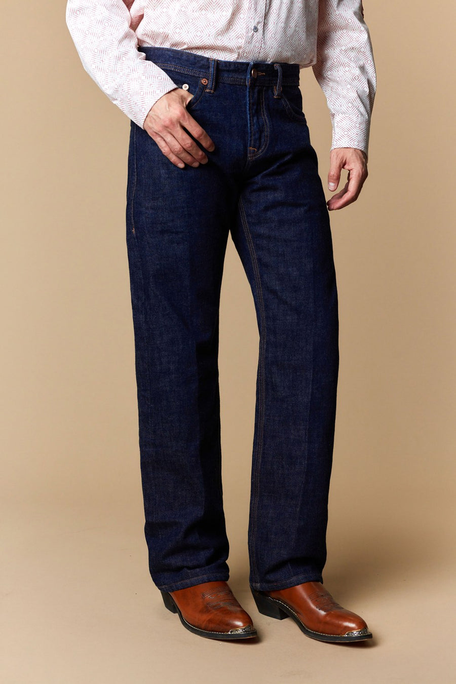 Men's Raw Denim Straight Jeans
