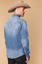 Men's Premium Long Sleeve Denim Western Snap Shirt