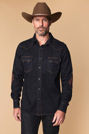 Men's Premium Long Sleeve Denim Western Snap Shirt
