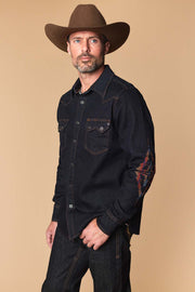 Men's Premium Long Sleeve Denim Western Snap Shirt
