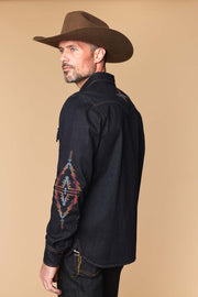 Men's Premium Long Sleeve Denim Western Snap Shirt