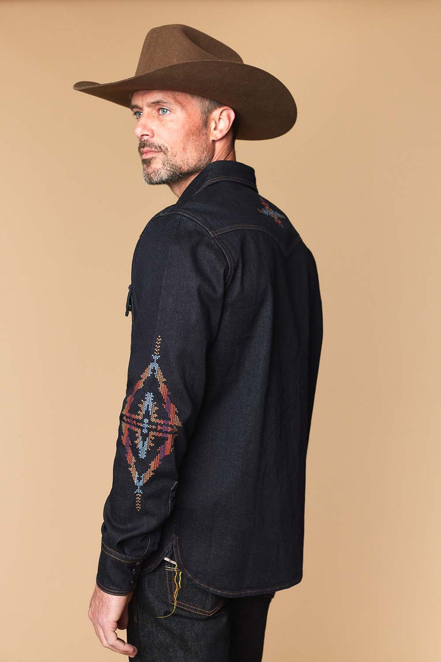 Men's Premium Long Sleeve Denim Western Snap Shirt