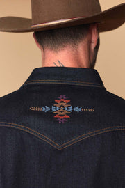 Men's Premium Long Sleeve Denim Western Snap Shirt