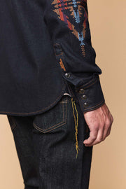 Men's Premium Long Sleeve Denim Western Snap Shirt