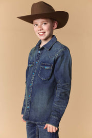 Boy's Premium Long Sleeve Denim Western Snap Shirt